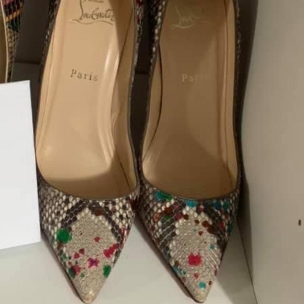 Christian Louboutin Python Carnival Pigalle 120mm, sz 38 *Rare